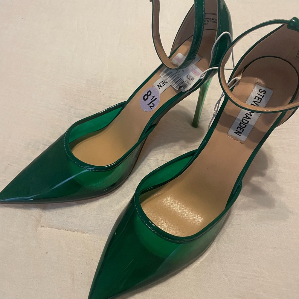 Steve Madden Emerald Green Ankle Strap Heels